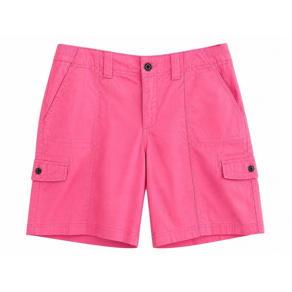 Style & Co Pink Mid Rise Shorts Size 10 Stretch Cotton Elastic Waist Casual
